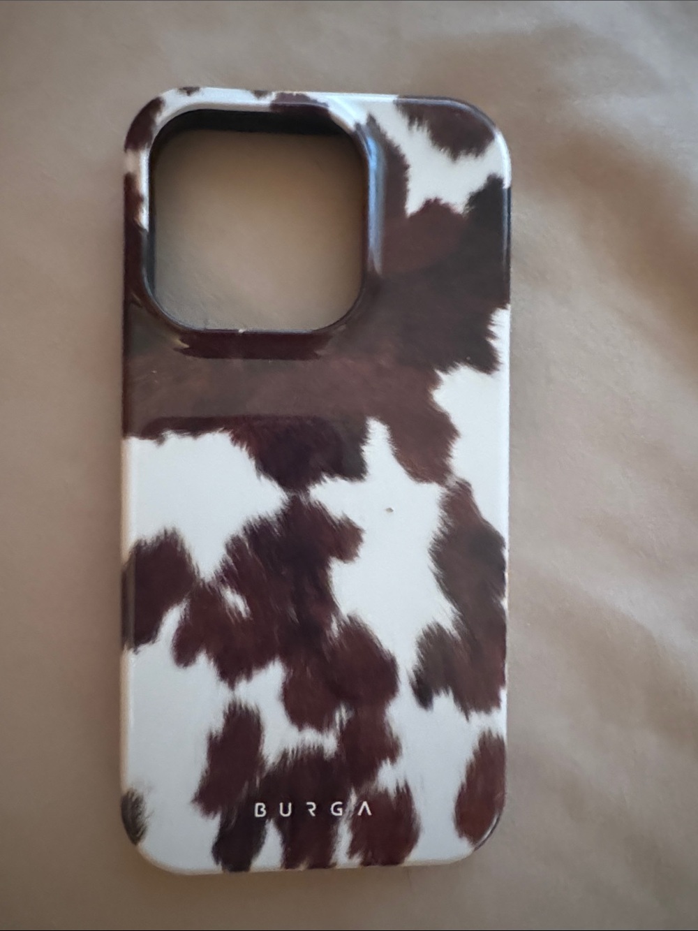 Burga Brown & White Cow Print Phone Case